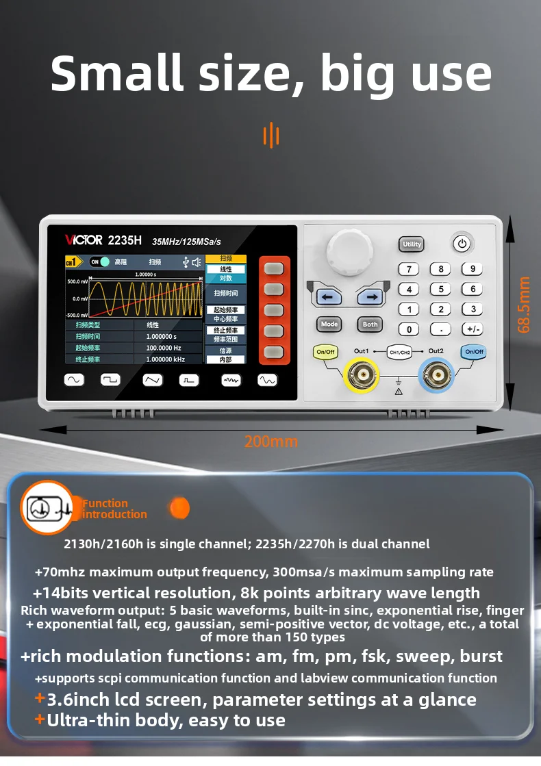 Générateur de signal VICTOR à  - Function Arbitrary Waveform Generator avis et prix