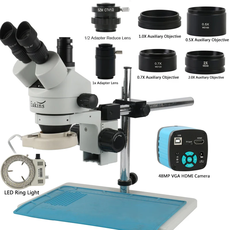 Caméra vidéo à monture C 48mp  - Stereo Trinocular Microscope Pcb avis et prix